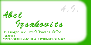 abel izsakovits business card